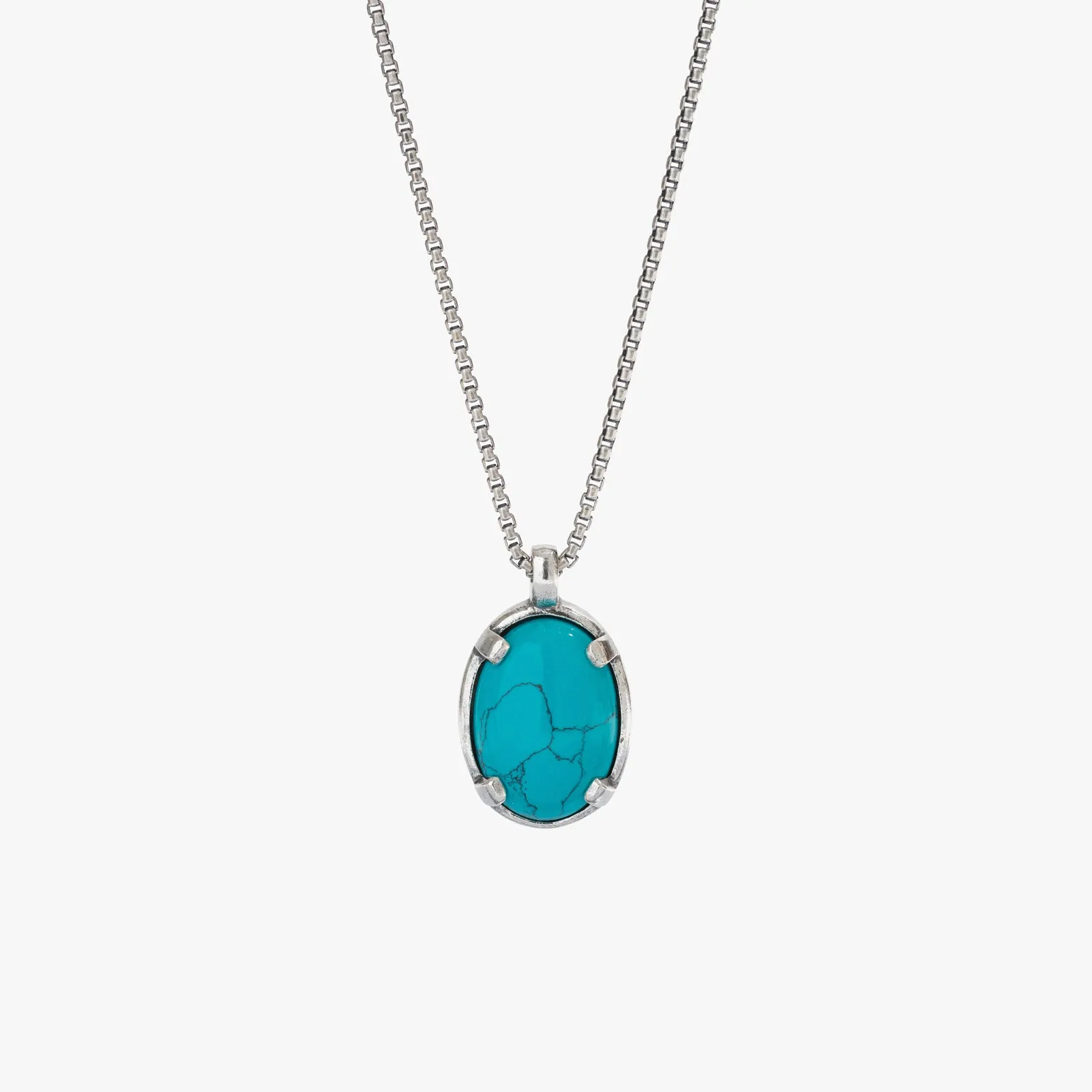 Sterling Silver Turquoise Stone Necklace sold by Degs & Sal