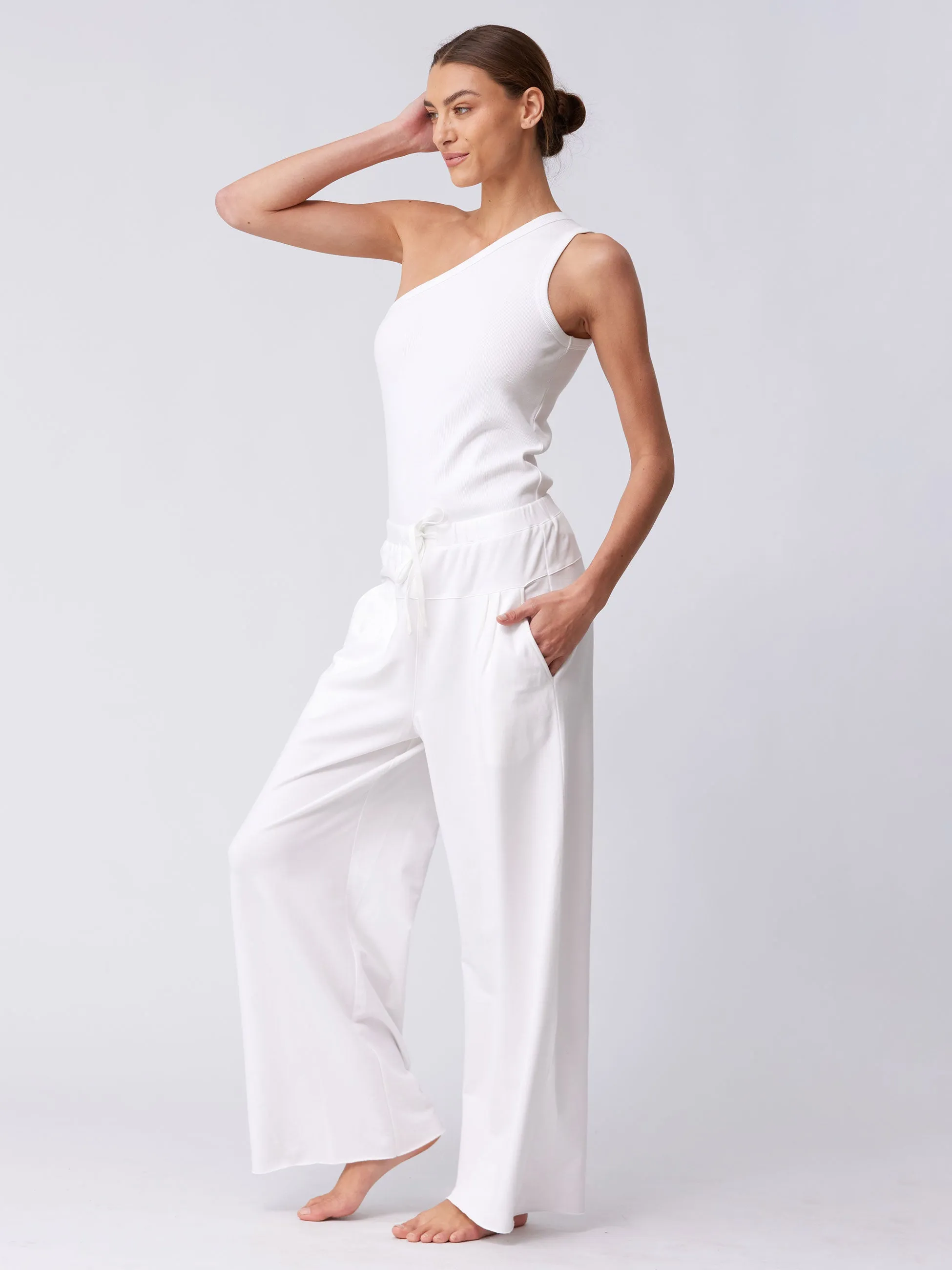 French Terry Yin Sweat Pant - White sold by Dharma Bums product image thumbnail 2