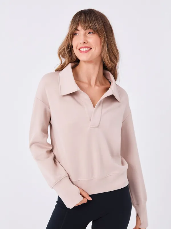 Relaxed Shawl Collar Sweat - Taupe sold by Dharma Bums