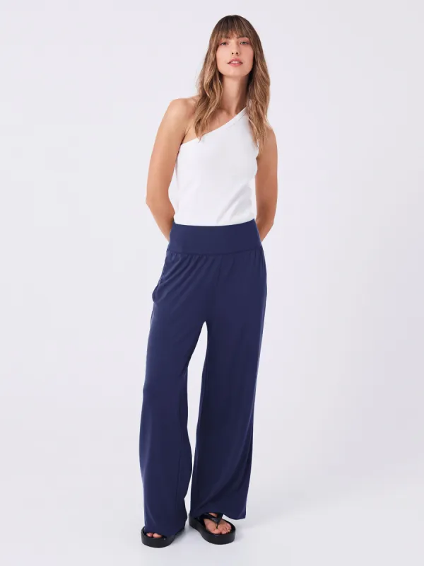 Nomad Modal Wide Leg Pant - Navy sold by Dharma Bums