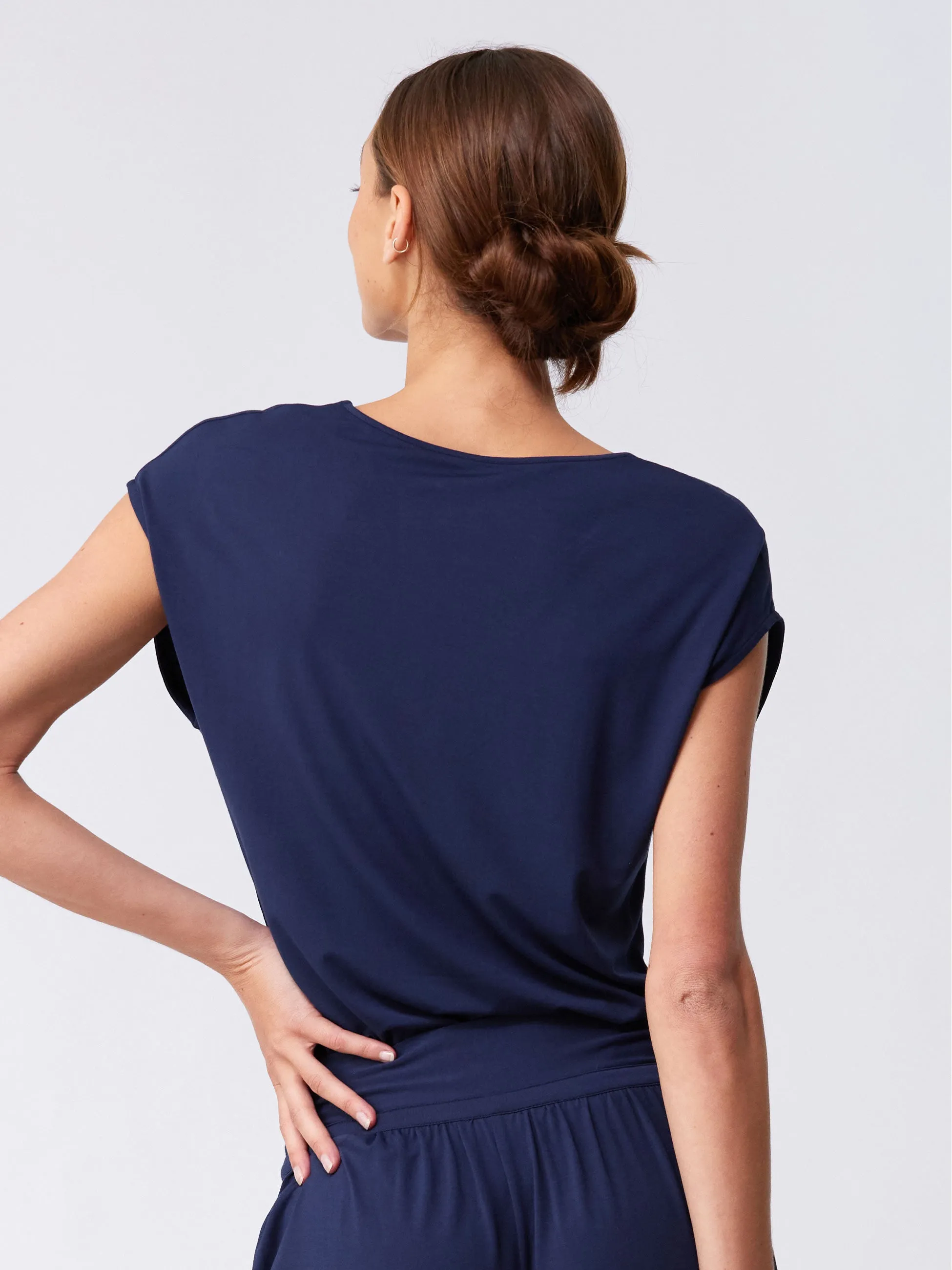 V Neck Modal Tee - Navy sold by Dharma Bums product image thumbnail 4