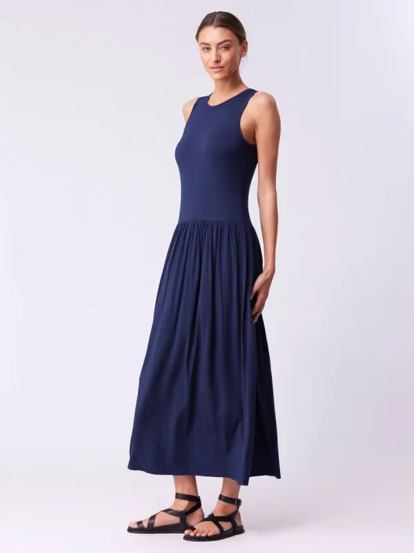 Essential Maxi Dress - Navy sold by Dharma Bums