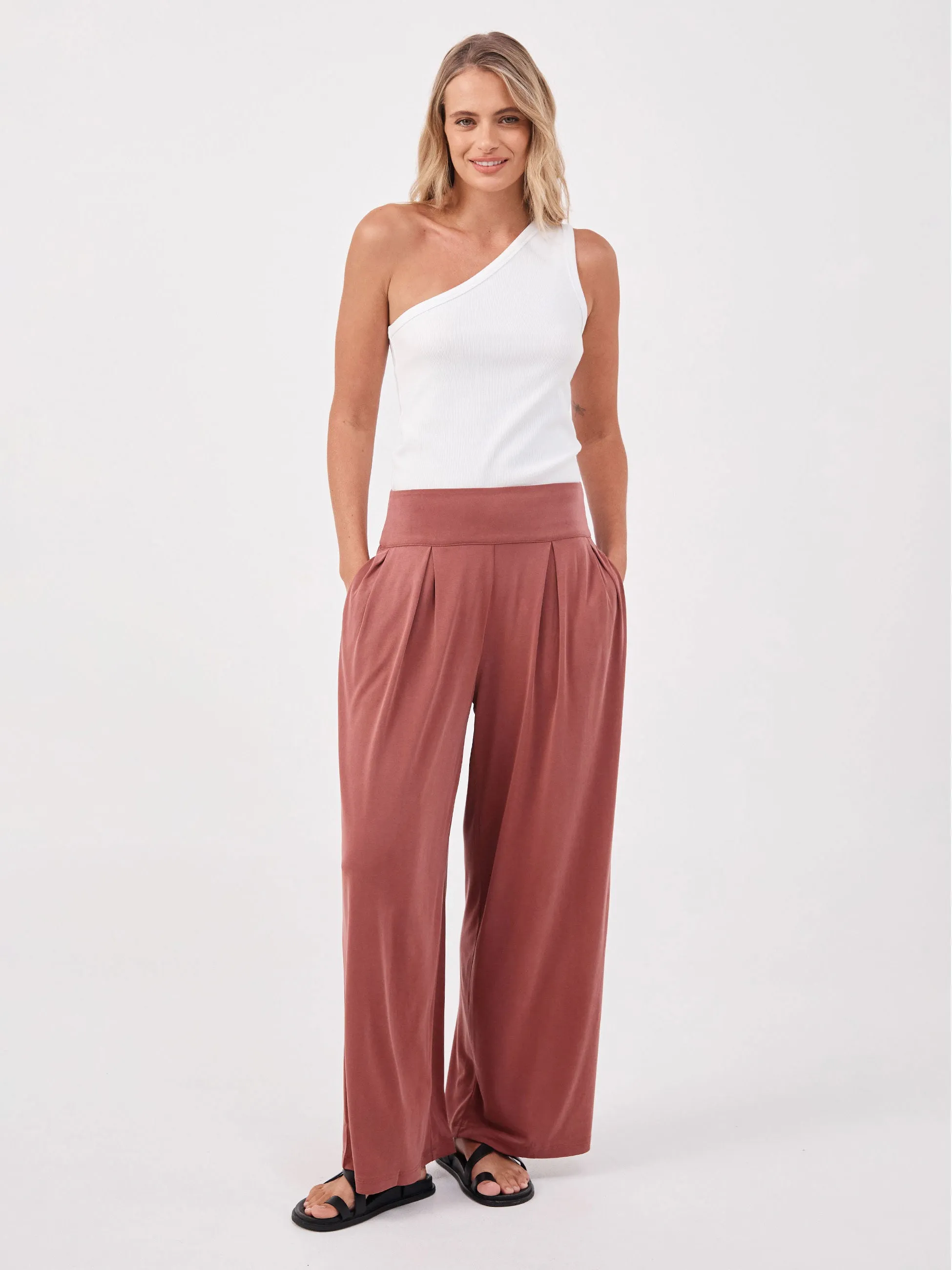 Cupro Bali Pant - Rust sold by Dharma Bums