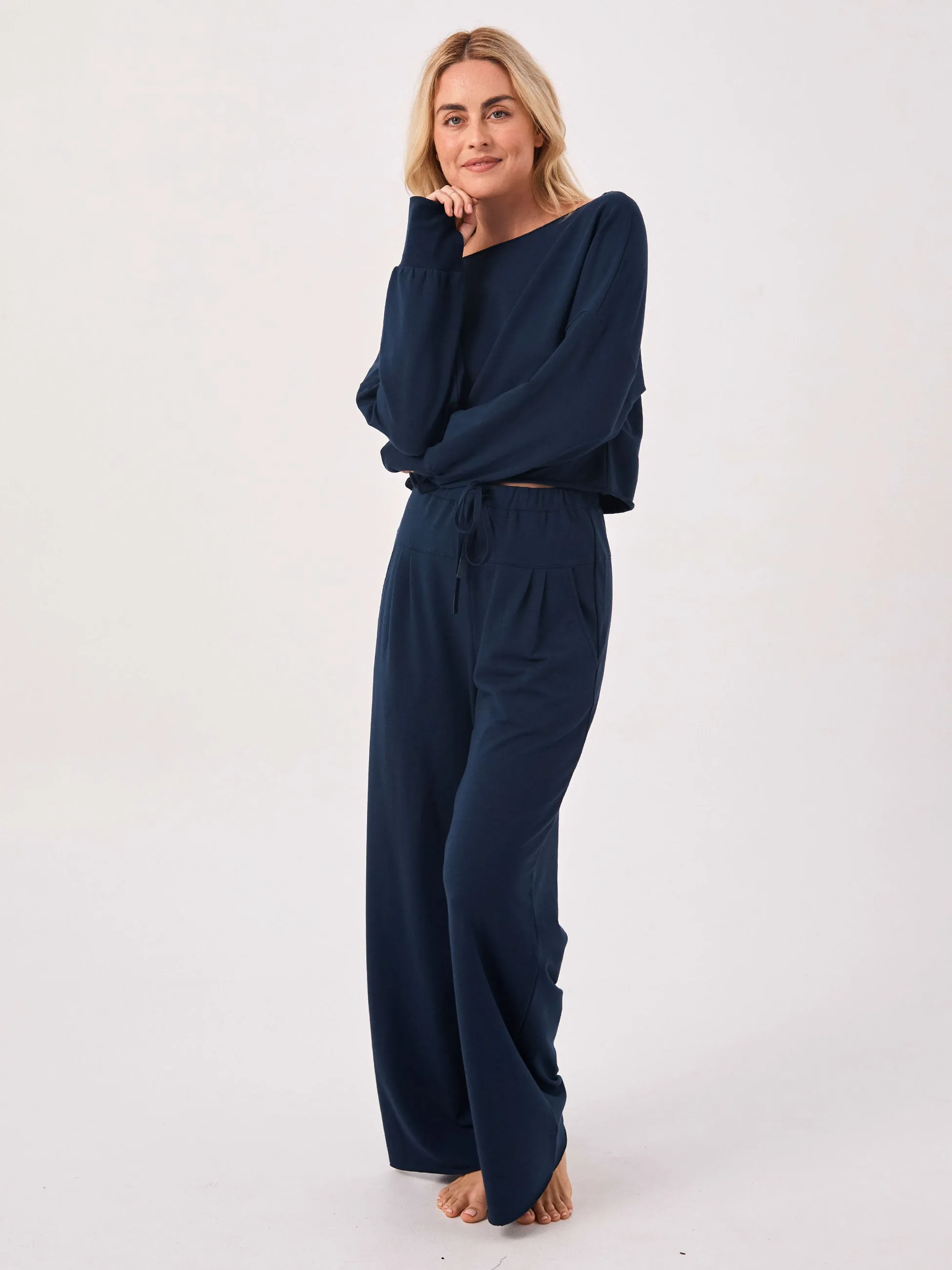 French Terry Yin Sweat Pant - Navy sold by Dharma Bums