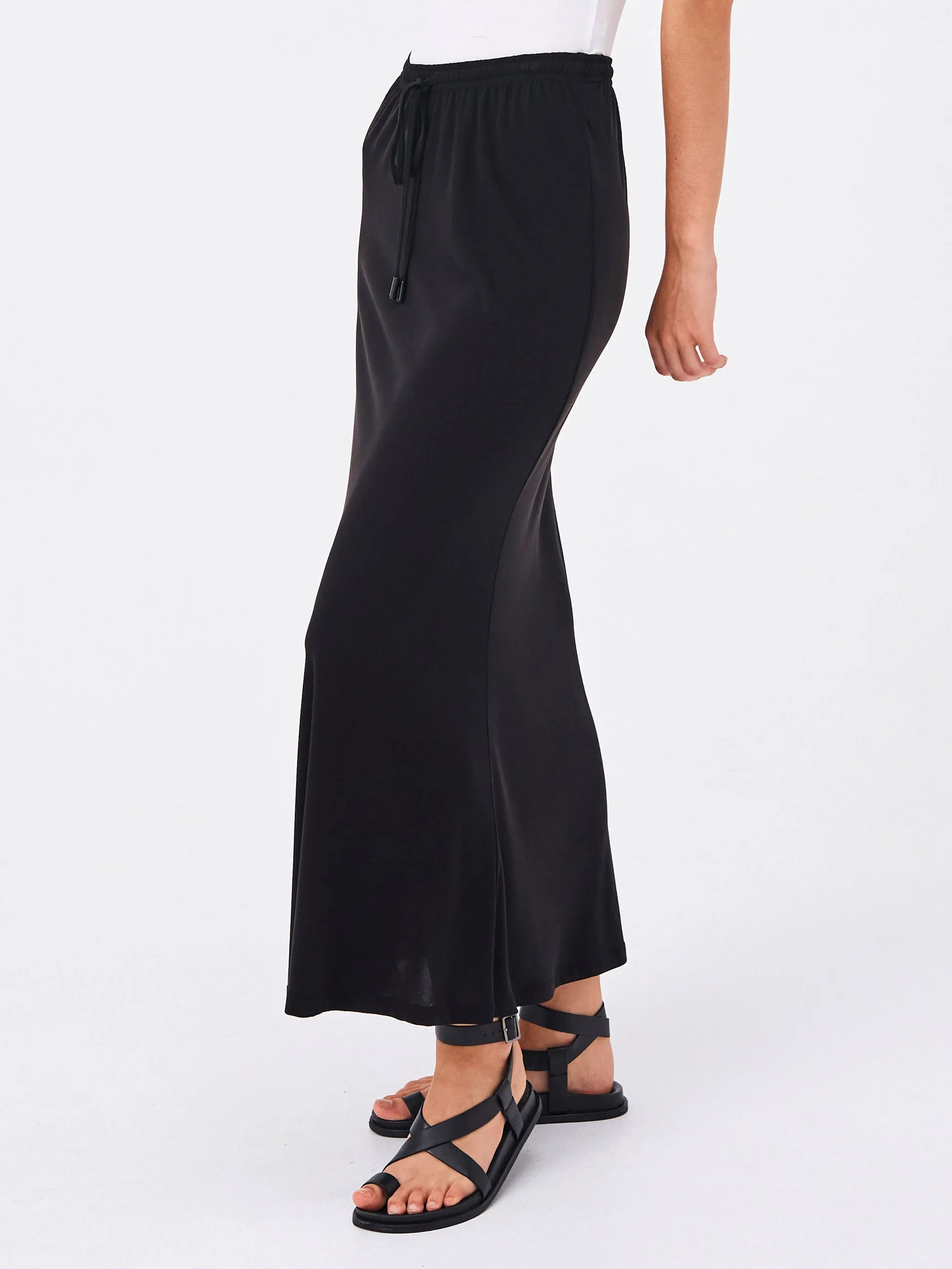 Bias Cut Cupro Midi Skirt - Black sold by Dharma Bums product image thumbnail 4