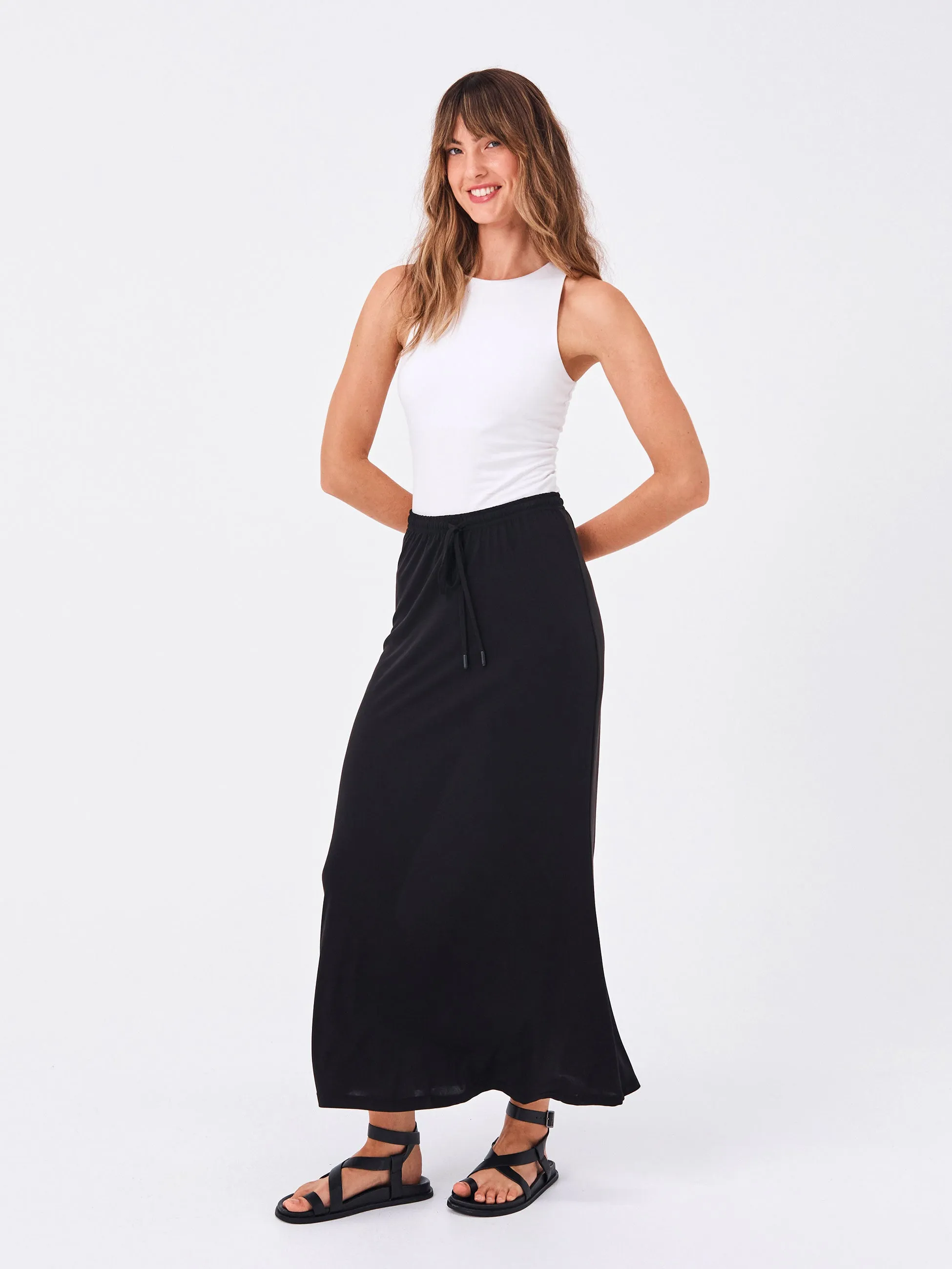 Bias Cut Cupro Midi Skirt - Black sold by Dharma Bums product image thumbnail 2
