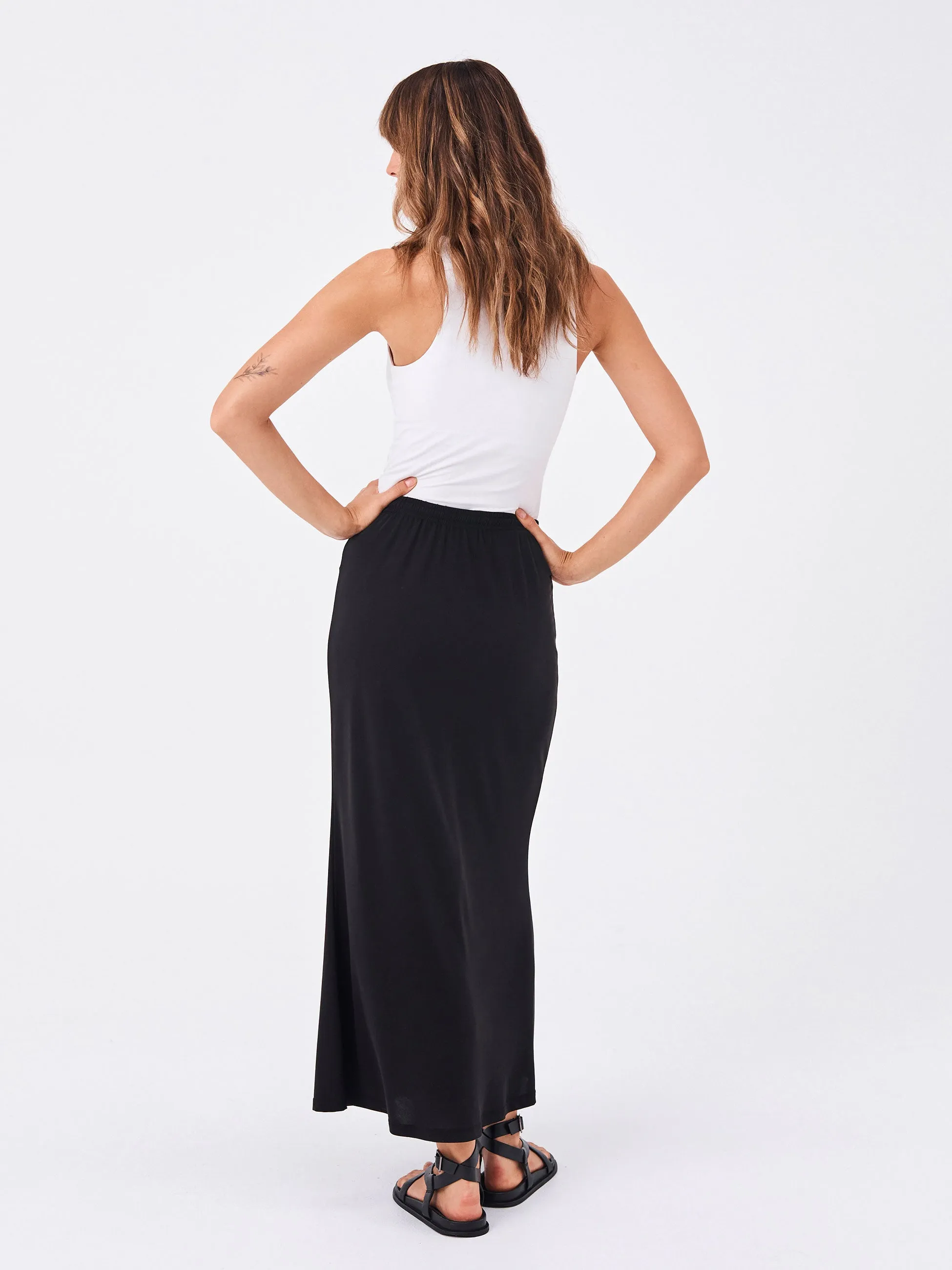 Bias Cut Cupro Midi Skirt - Black sold by Dharma Bums product image thumbnail 3