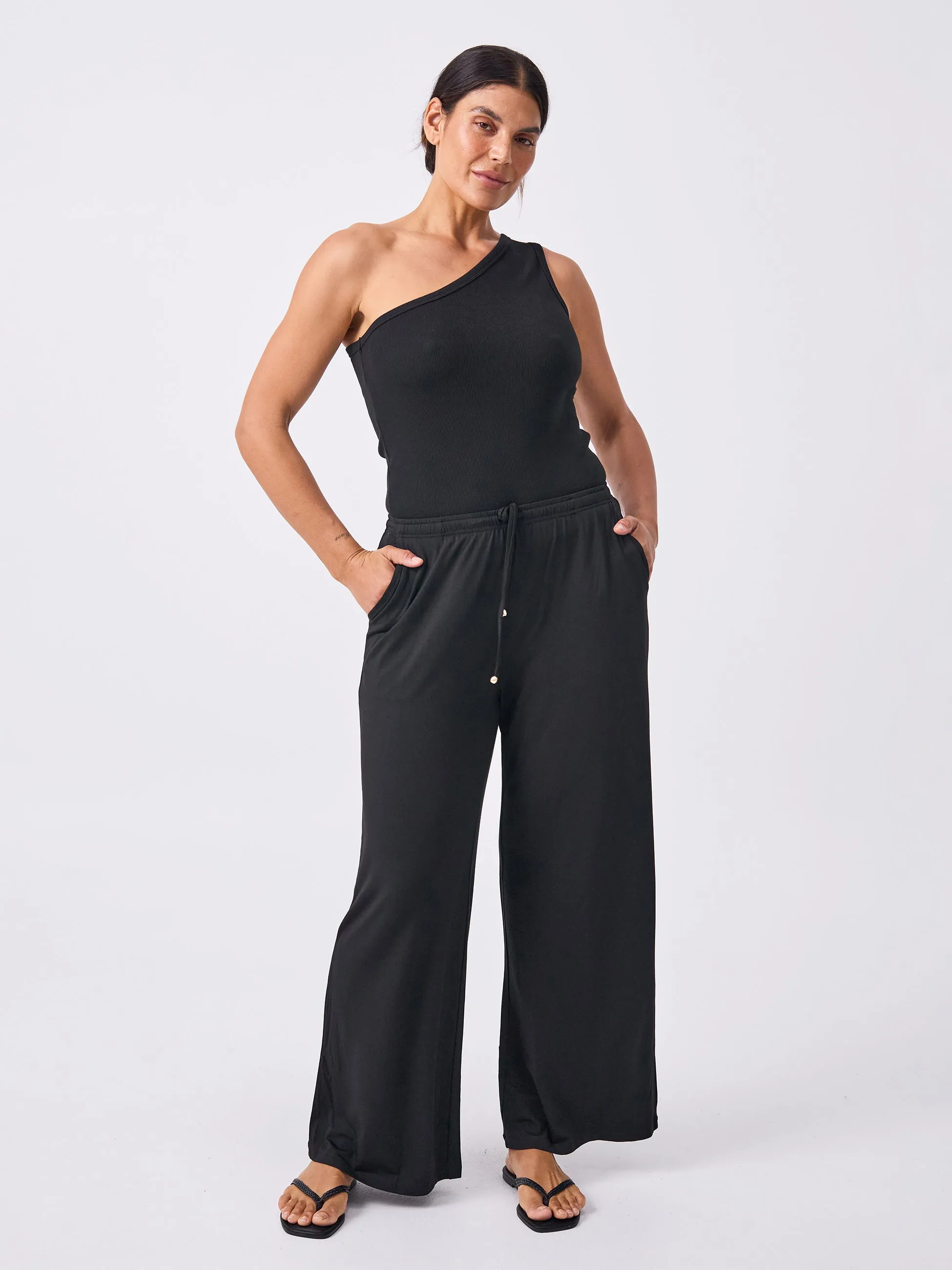 Traveller Drawcord Pant - Black sold by Dharma Bums