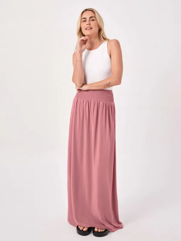 Bliss Rouched Waistband Skirt  - Rosewater sold by Dharma Bums