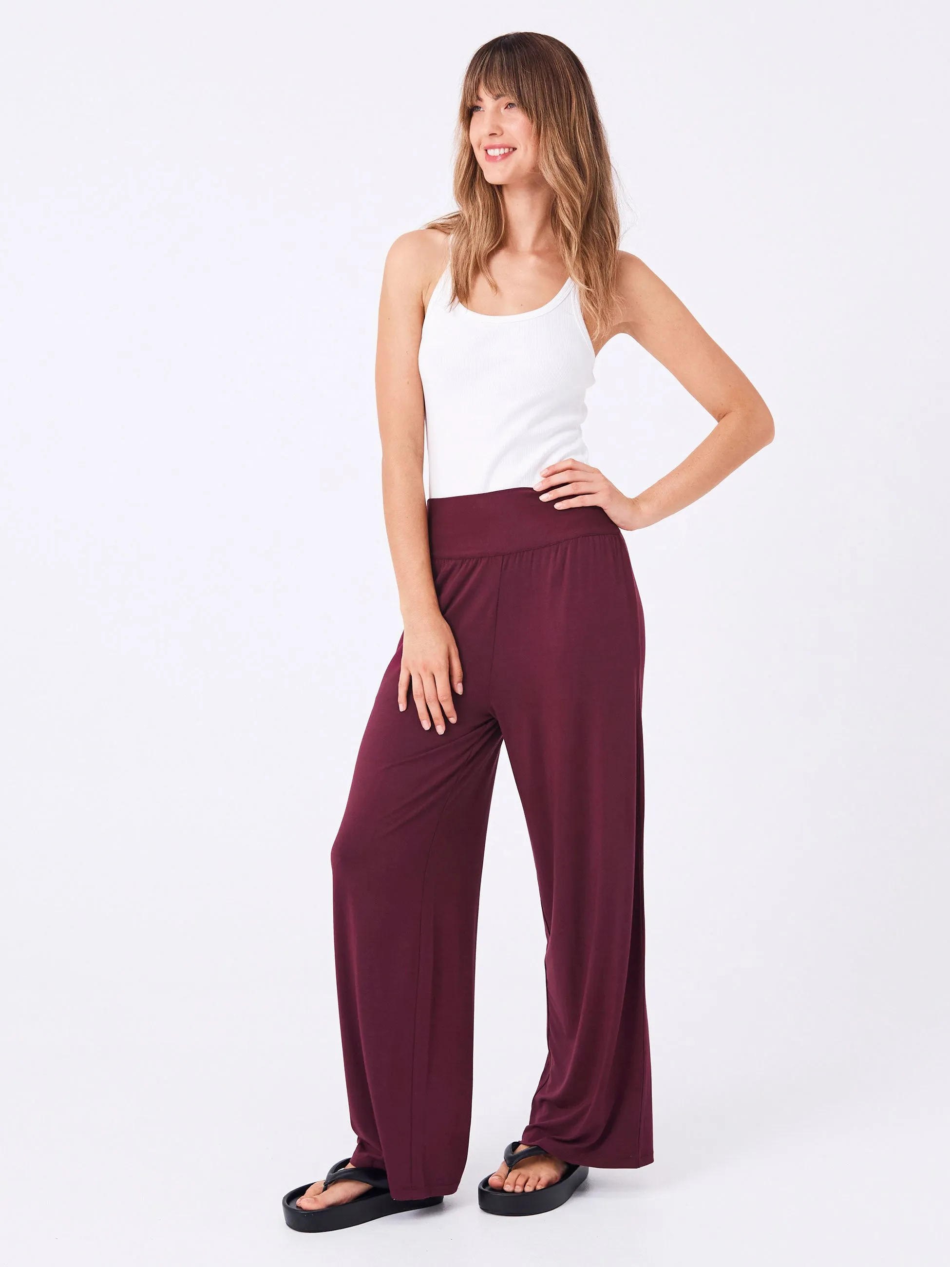 Nomad Modal Wide Leg Pant - Merlot sold by Dharma Bums product image thumbnail 3