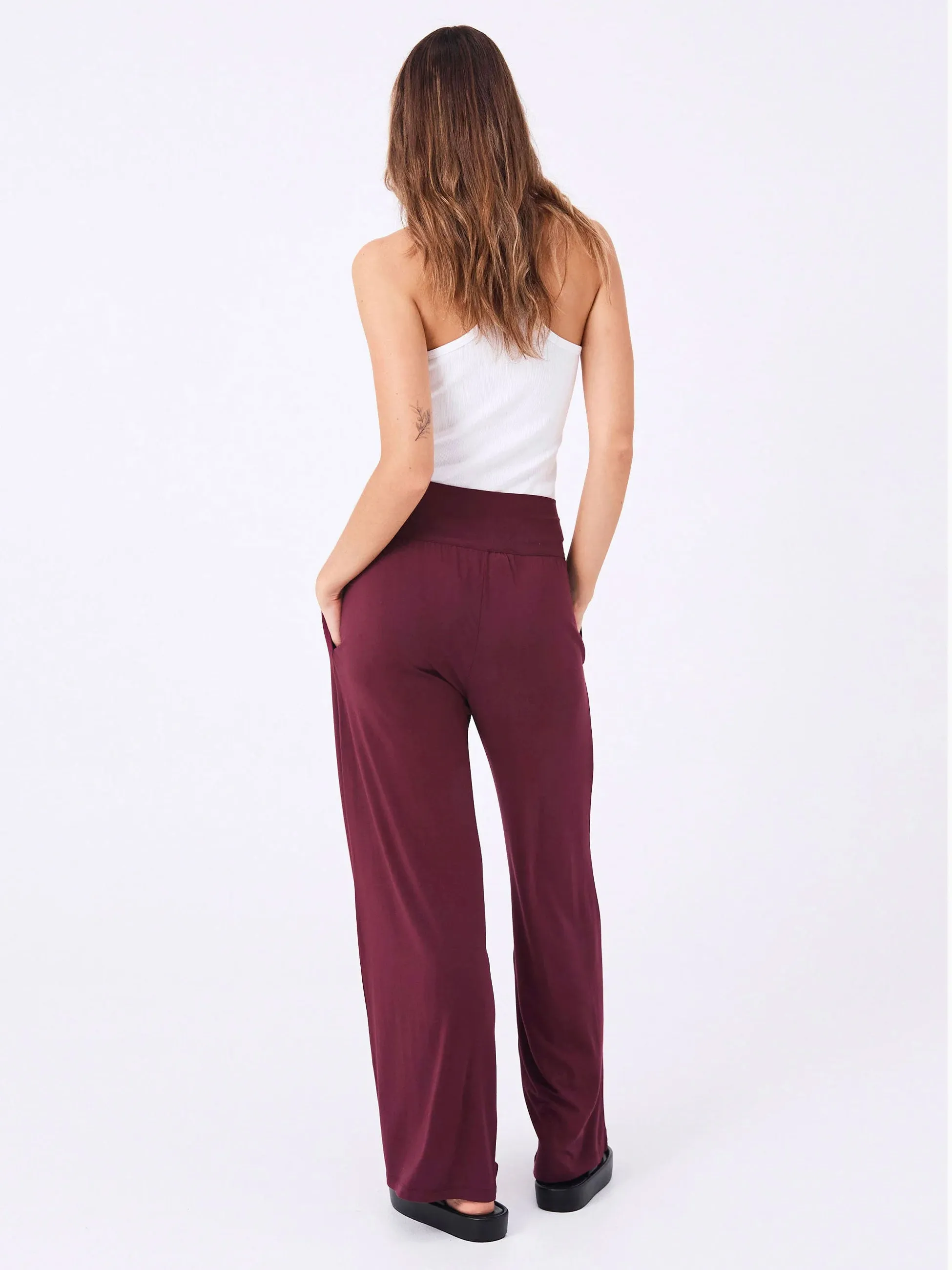 Nomad Modal Wide Leg Pant - Merlot sold by Dharma Bums product image thumbnail 2