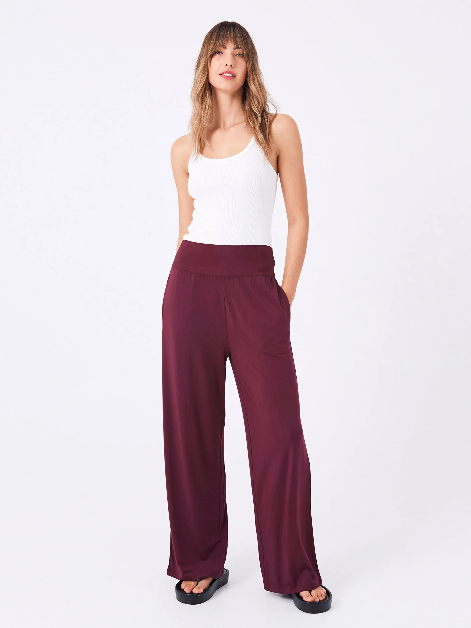 Nomad Modal Wide Leg Pant - Merlot sold by Dharma Bums