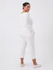 Breeze French Terry Cropped Jogger - White sold by Dharma Bums