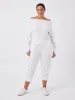 Breeze French Terry Cropped Jogger - White sold by Dharma Bums