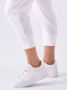 Breeze French Terry Cropped Jogger - White sold by Dharma Bums