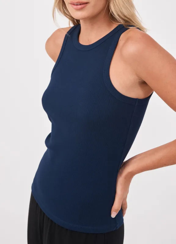 Classic Rib Tank - Navy sold by Dharma Bums