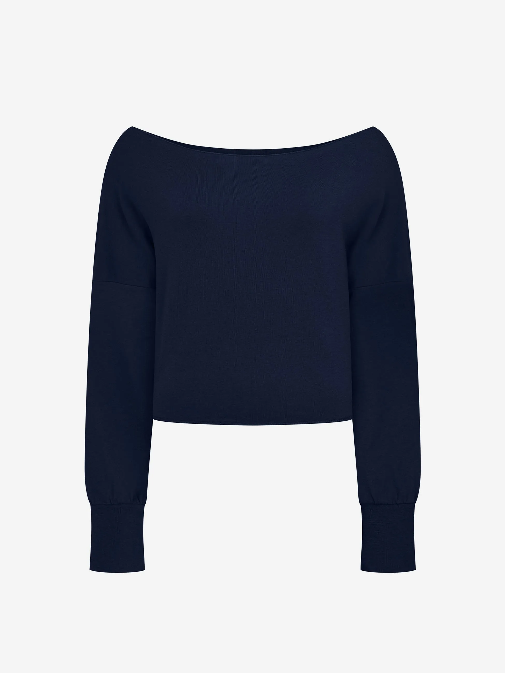 Wide Shoulder Raw Edge Sweat - Navy sold by Dharma Bums product image thumbnail 2