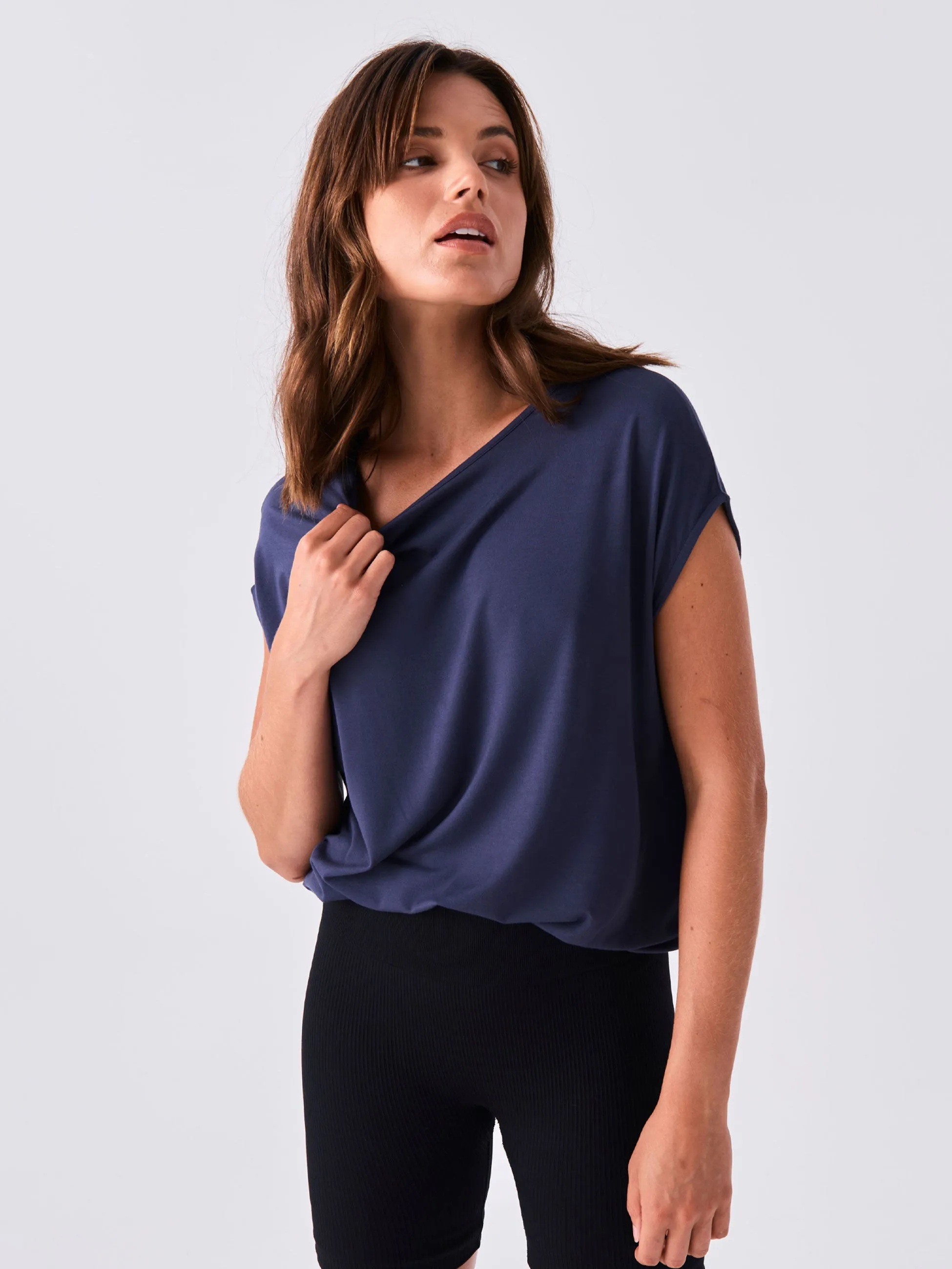 Modal Luxe Layer Tee - Navy sold by Dharma Bums