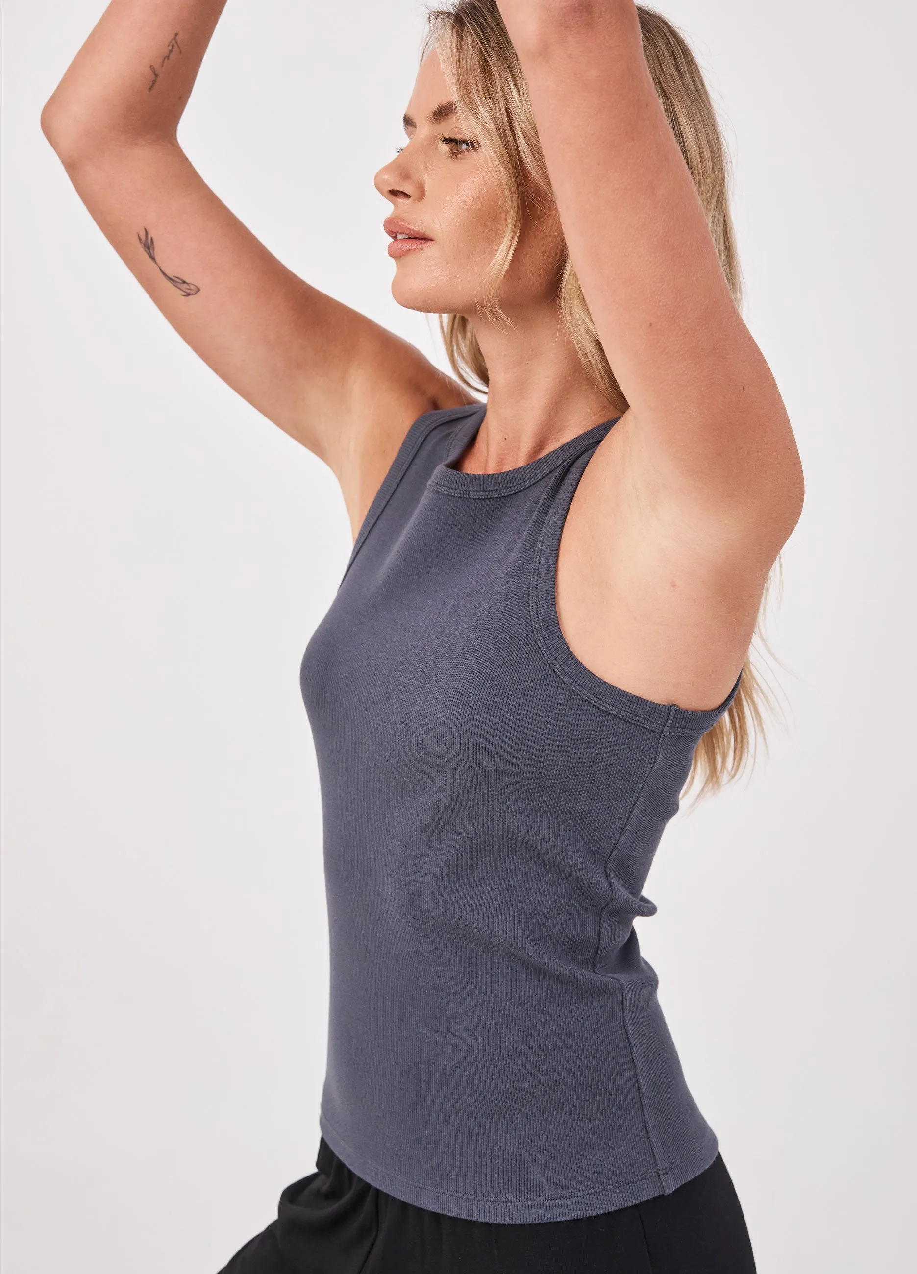 Classic Rib Tank - Charcoal sold by Dharma Bums product image thumbnail 5