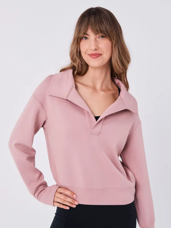 Relaxed Shawl Collar Sweat - Rosewater sold by Dharma Bums