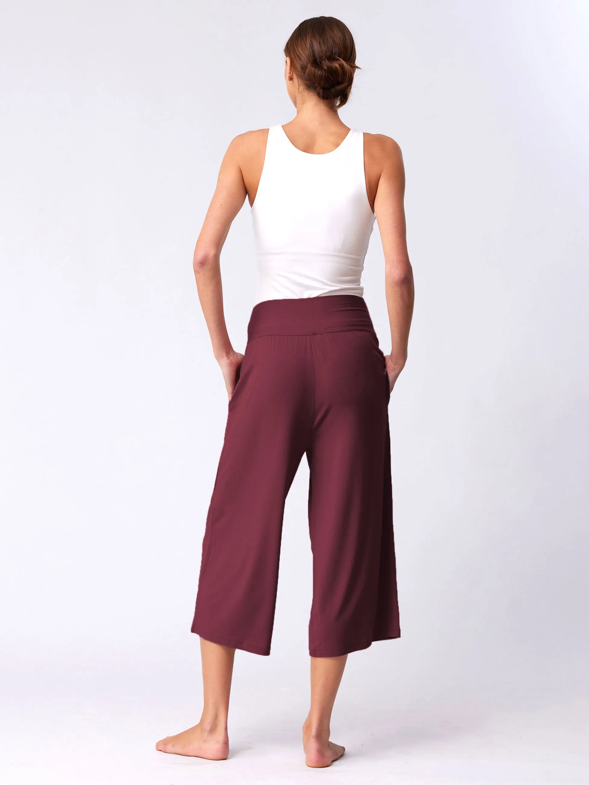 Cropped Nomad Wide Leg - Merlot sold by Dharma Bums product image thumbnail 3