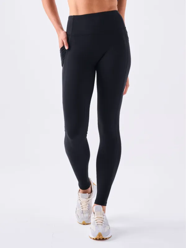 Airbrush Lite Evolution Pocket Full Length Legging - Black sold by Dharma Bums