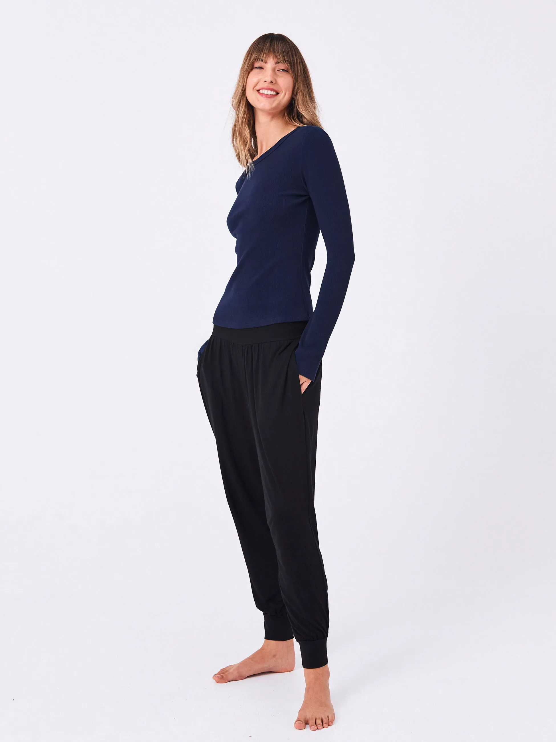 Organic Cotton Long Sleeve Knit Tee - Navy sold by Dharma Bums product image thumbnail 4