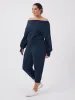 Breeze French Terry Cropped Jogger - Navy sold by Dharma Bums