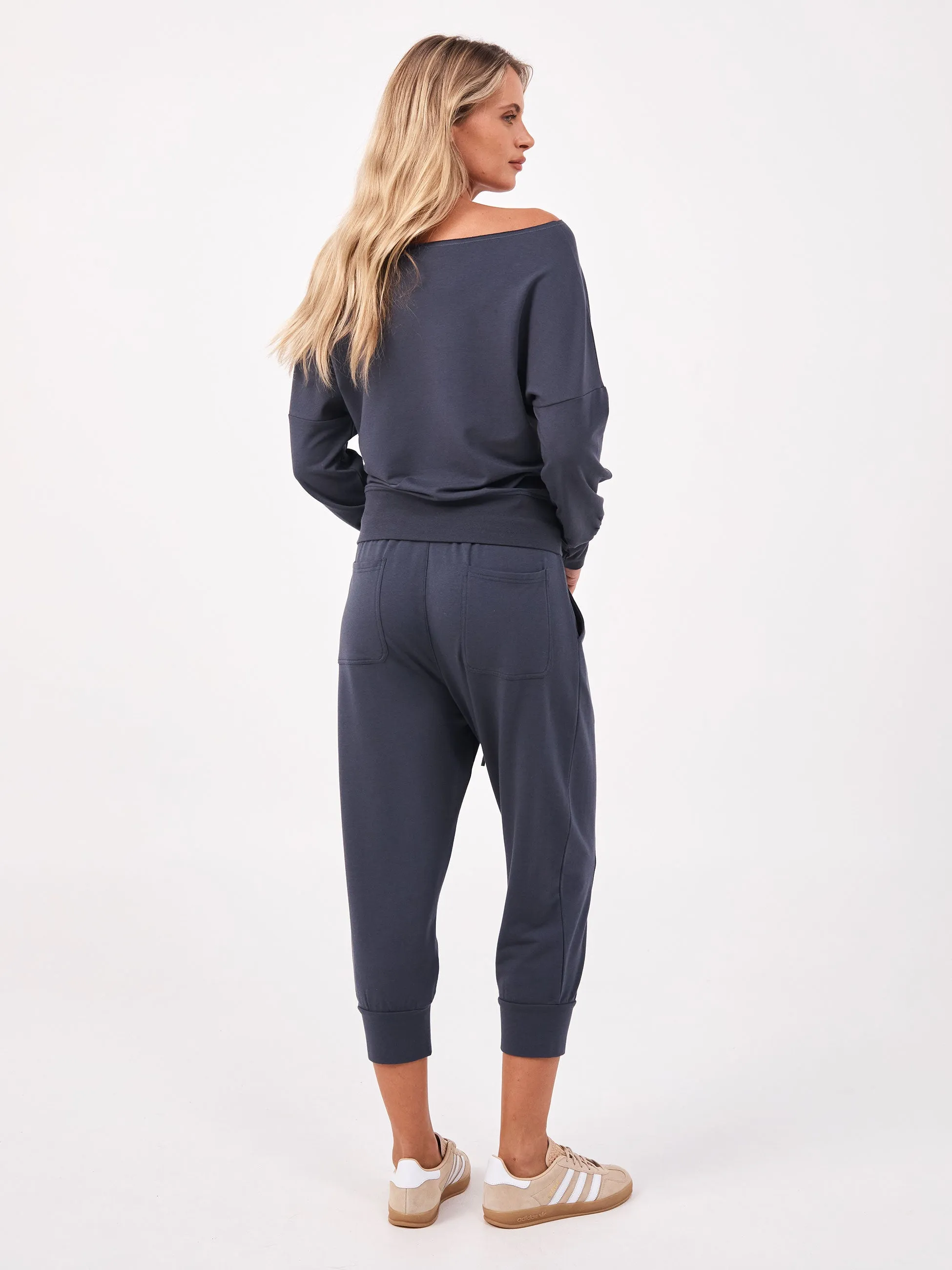 Breeze French Terry Cropped Jogger - Charcoal sold by Dharma Bums product image thumbnail 4