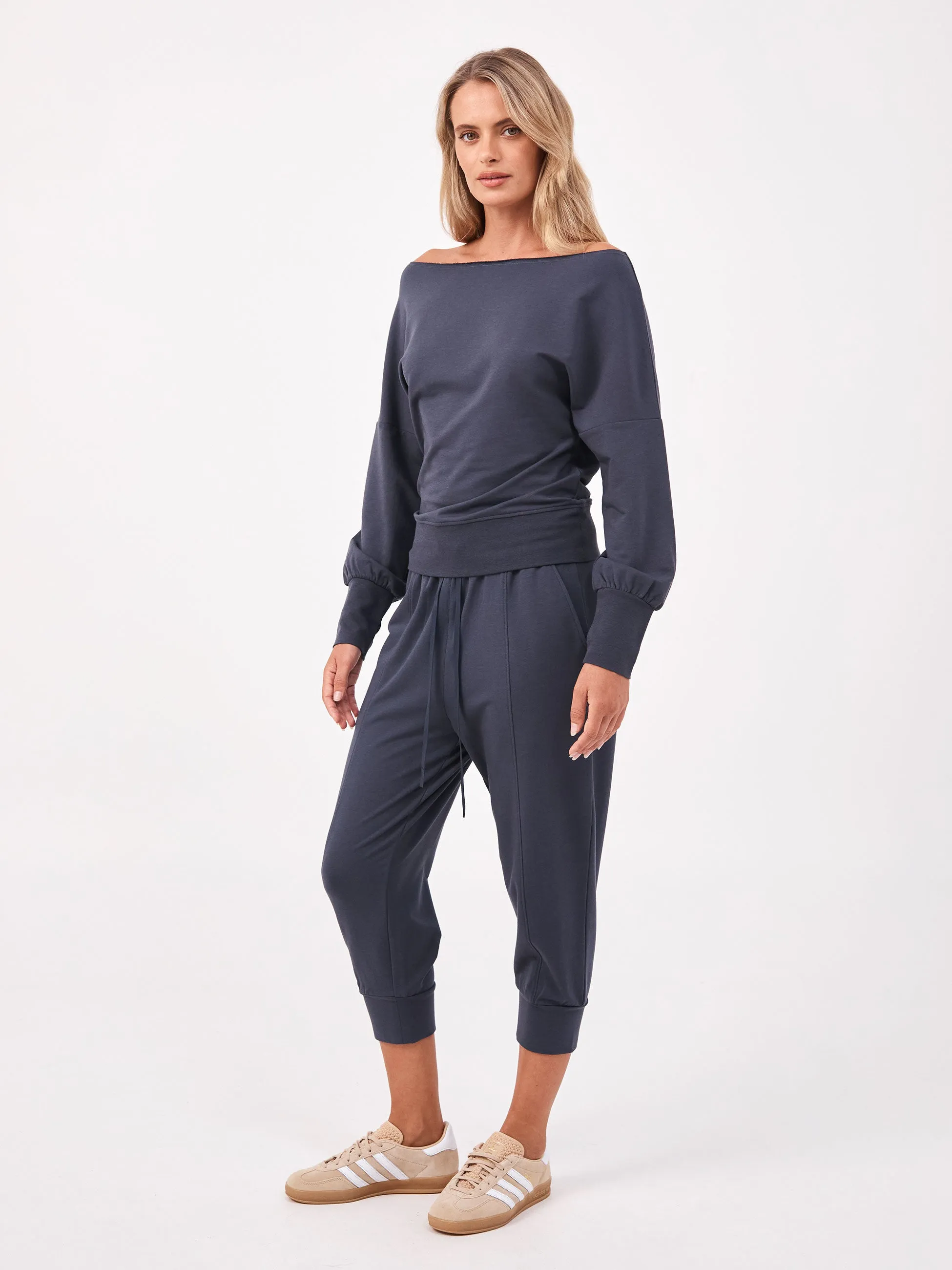 Breeze French Terry Cropped Jogger - Charcoal sold by Dharma Bums product image thumbnail 2