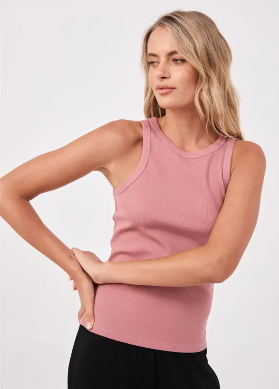 Classic Rib Tank - Rosewater sold by Dharma Bums