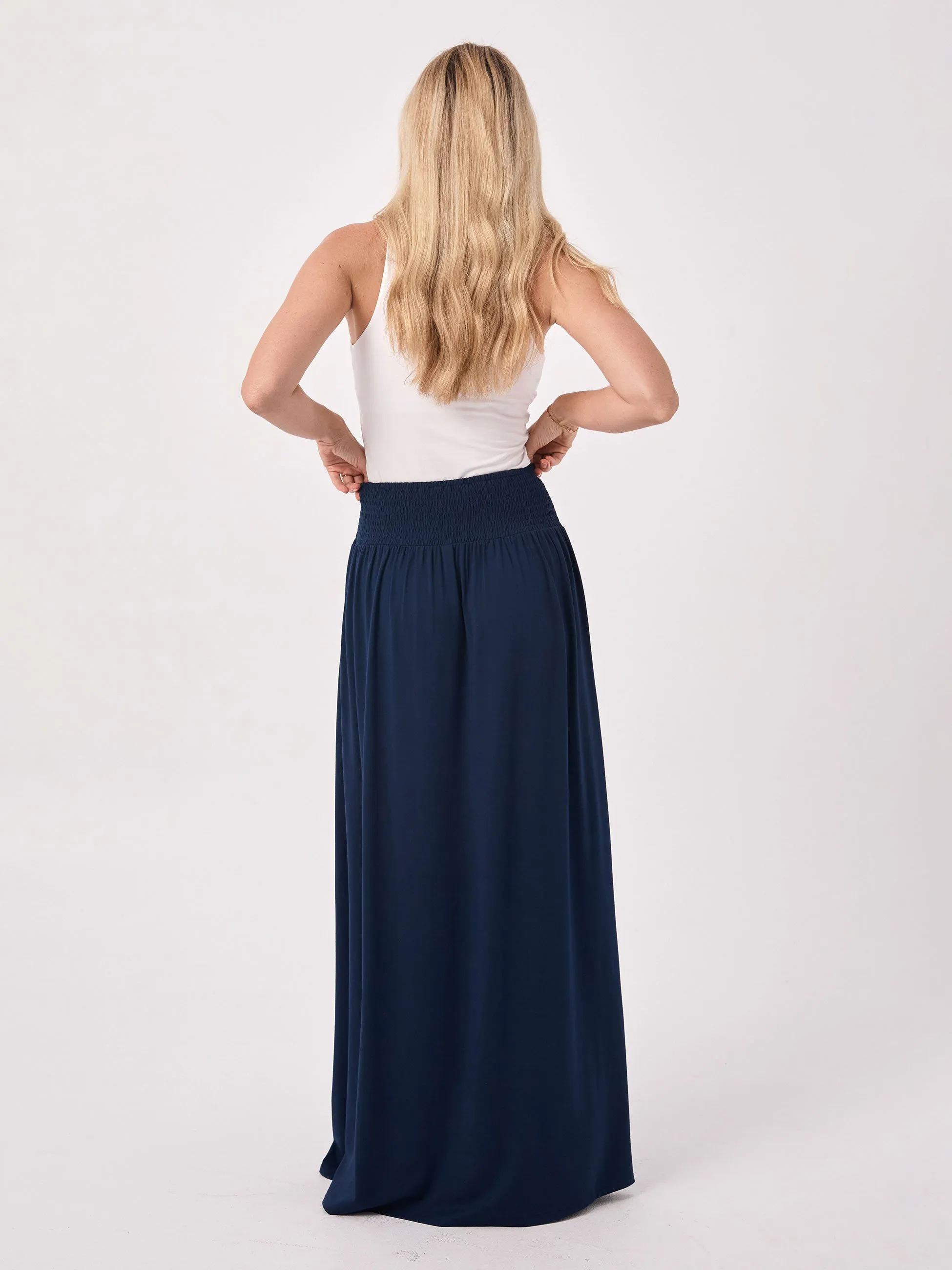 Bliss Rouched Waistband Skirt - Navy sold by Dharma Bums product image thumbnail 4
