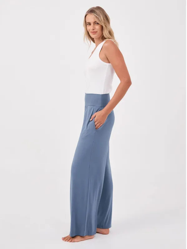 Nomad Modal Wide Leg Pant - China Blue sold by Dharma Bums