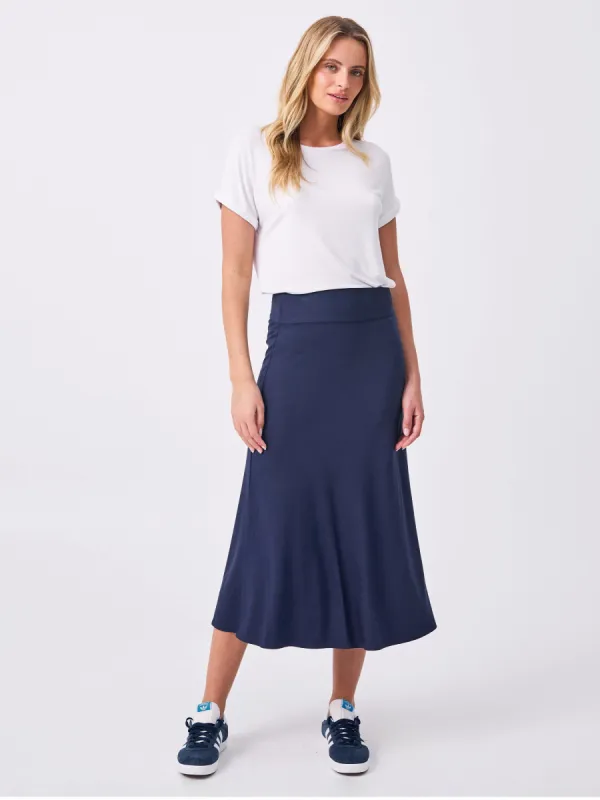 Nomad A line Skirt  - Navy sold by Dharma Bums
