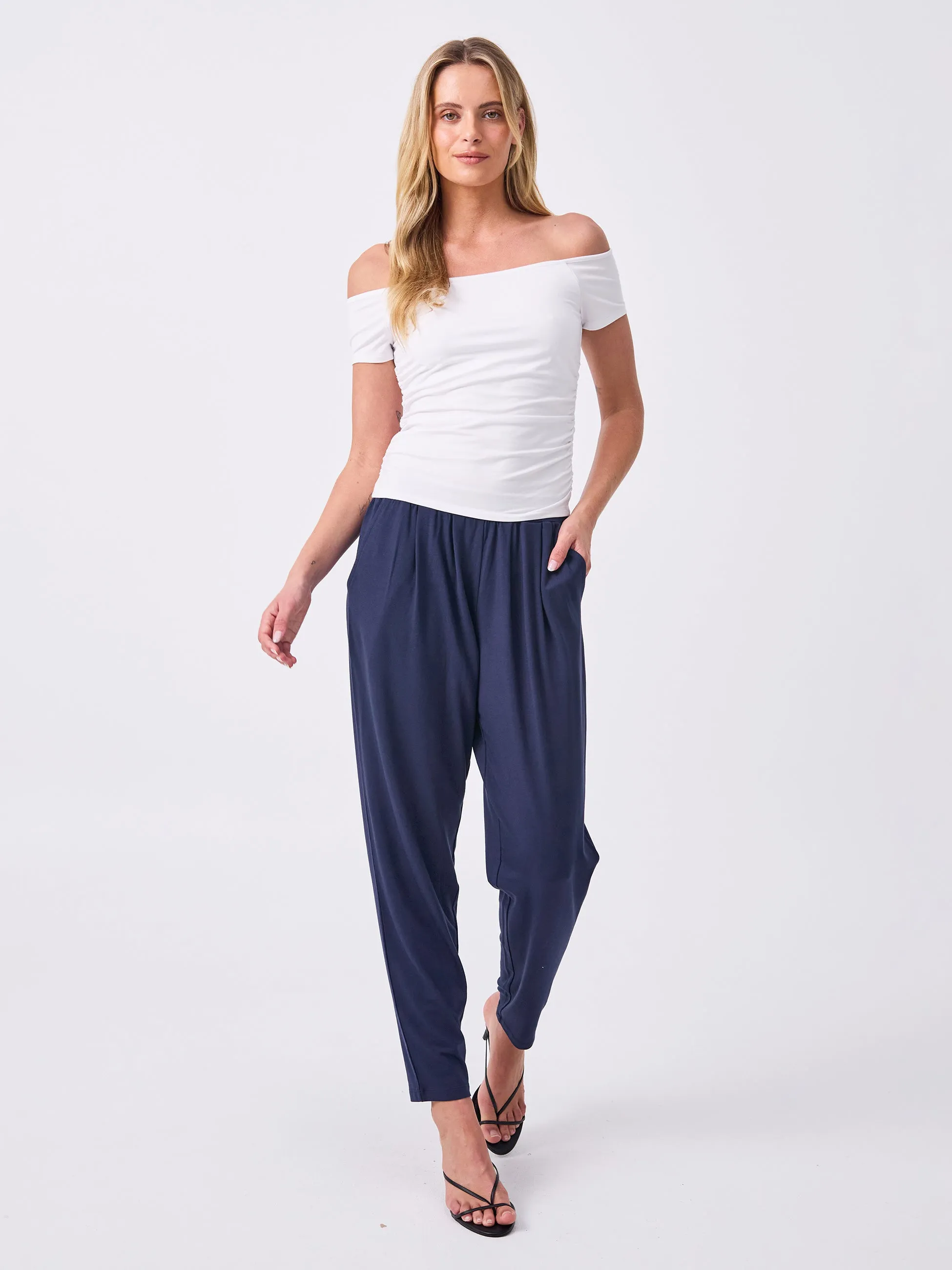 Lounge Slim Leg Pant - Navy sold by Dharma Bums product image thumbnail 3