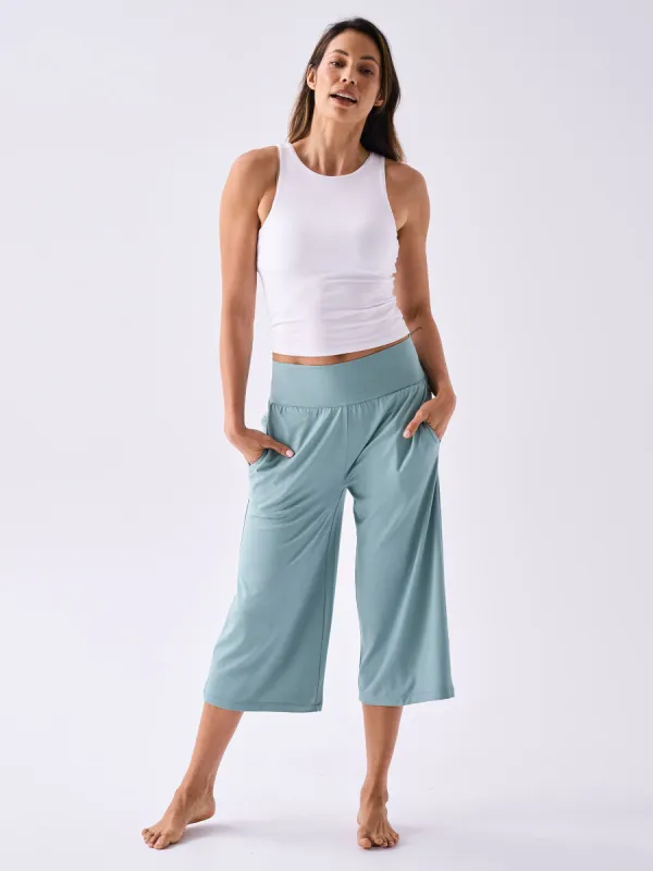 Modal Cropped Wide Leg - Mint sold by Dharma Bums