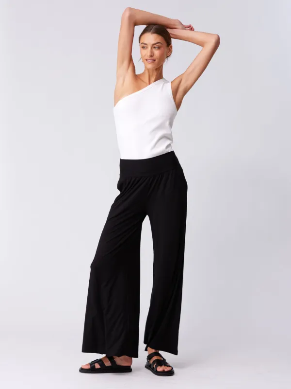 Wide Leg Elephant Ear Pant - Black sold by Dharma Bums