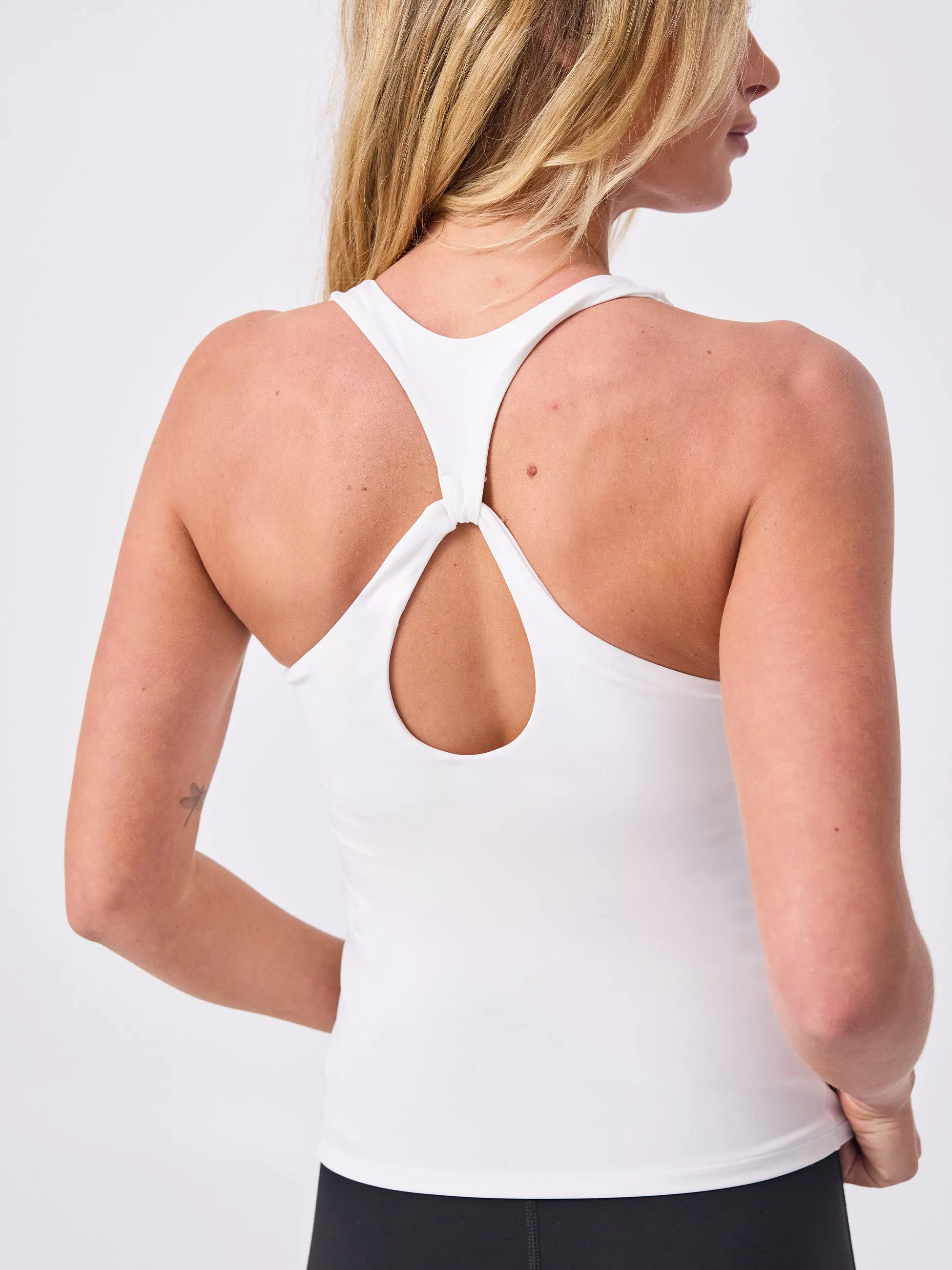 Soft Touch Keyhole Back Tank - White sold by Dharma Bums product image thumbnail 4