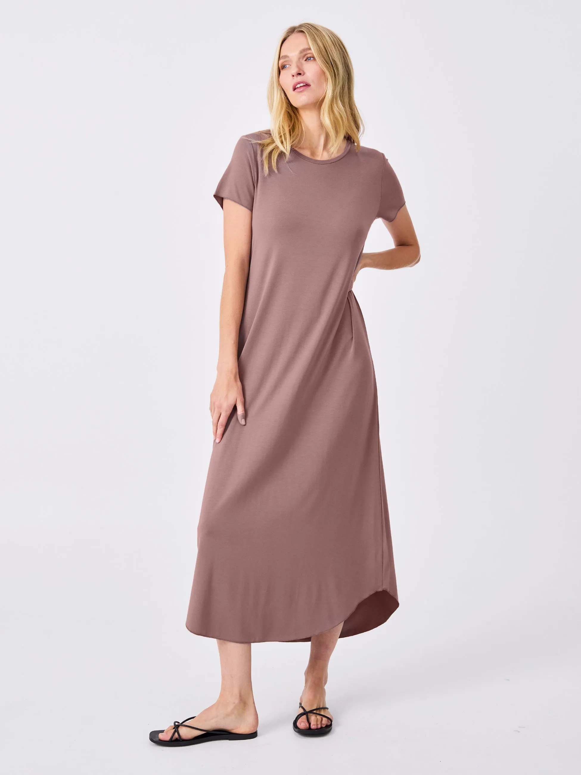 The Ultimate Tee Dress - Taupe sold by Dharma Bums