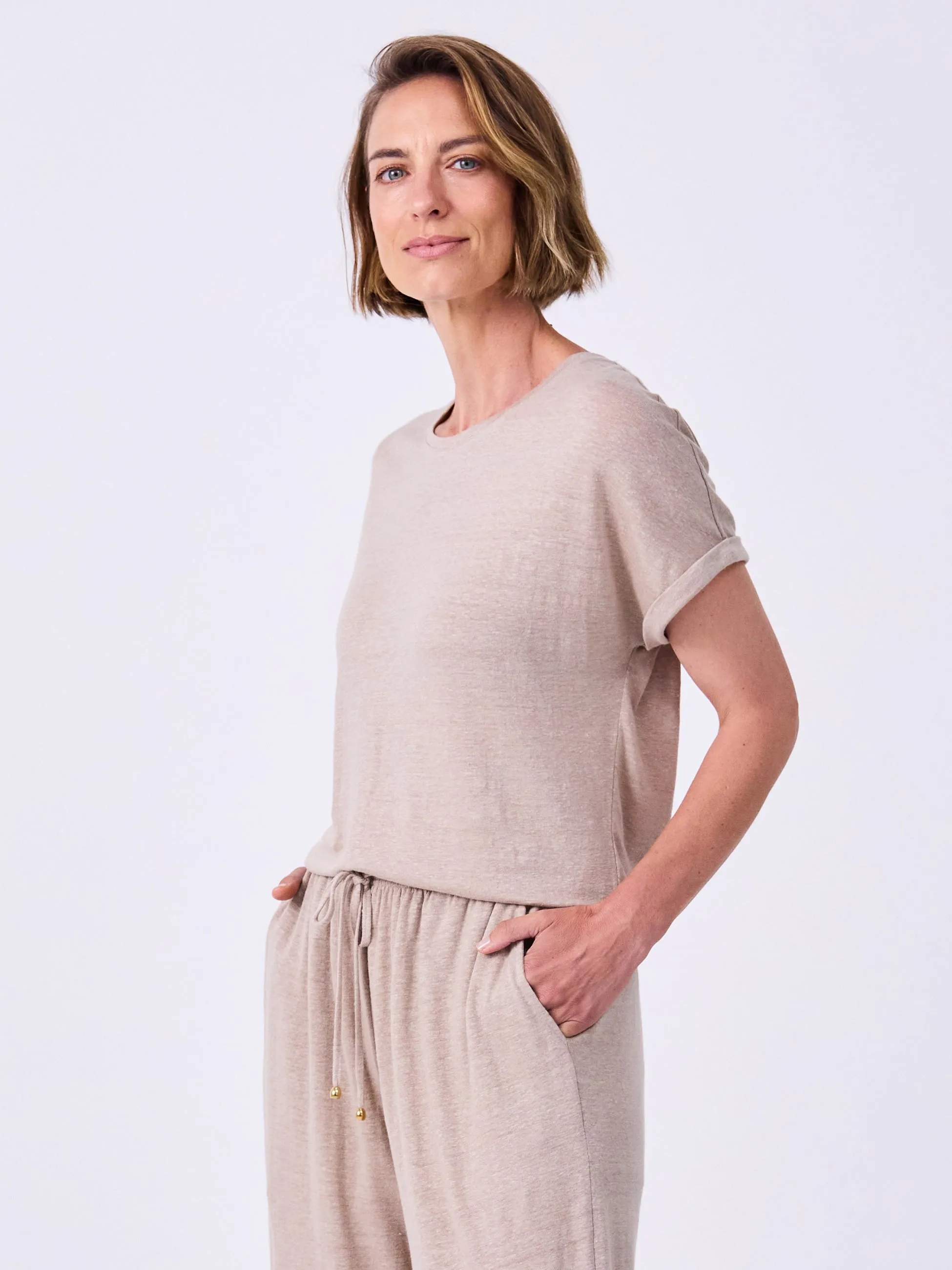 Slub Linen Top - Taupe sold by Dharma Bums product image thumbnail 2