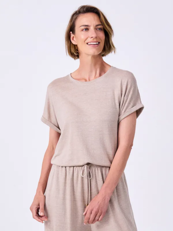 Slub Linen Top - Taupe sold by Dharma Bums