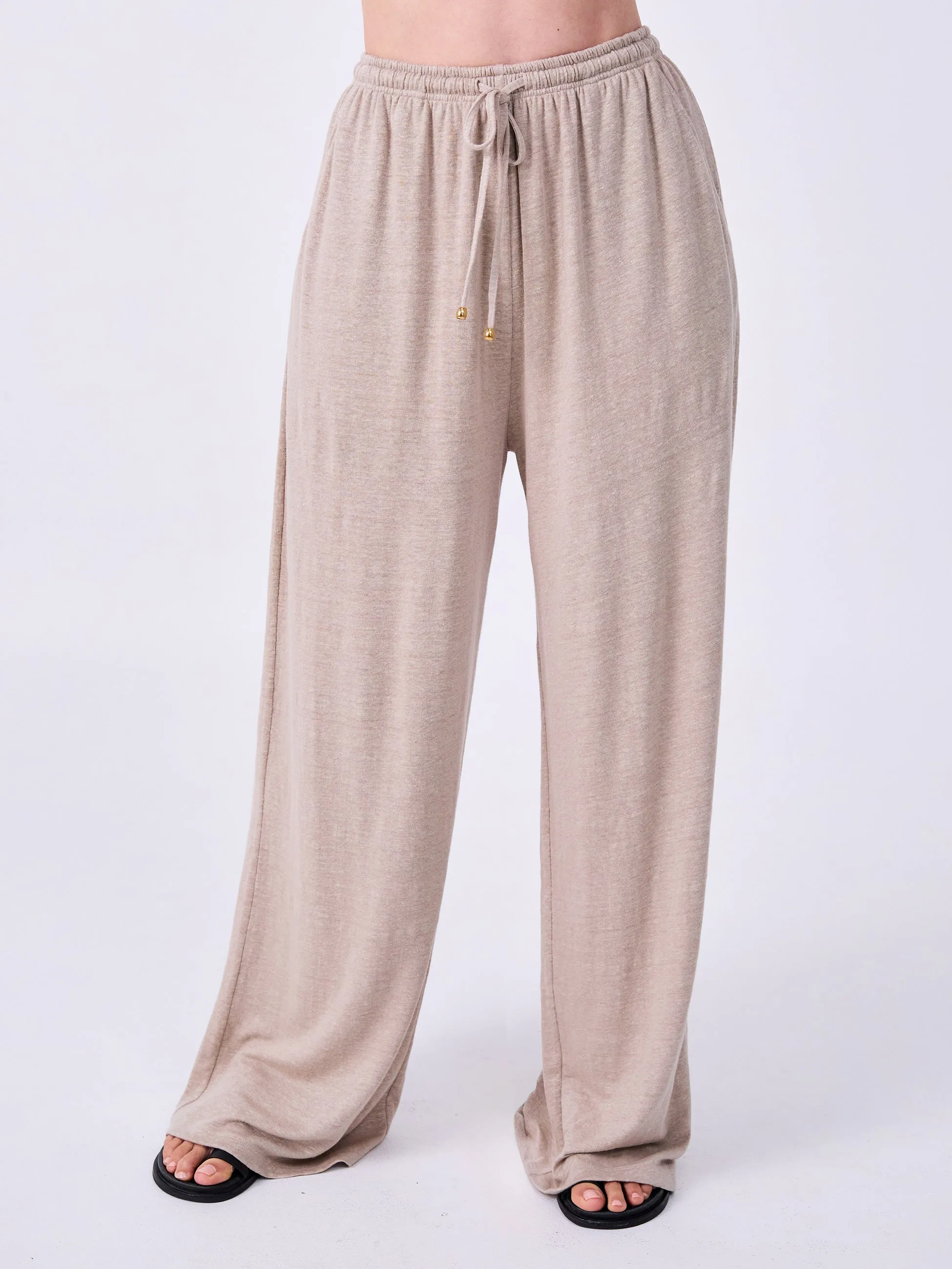 Slub Linen Wide Leg Pant - Taupe sold by Dharma Bums product image thumbnail 4