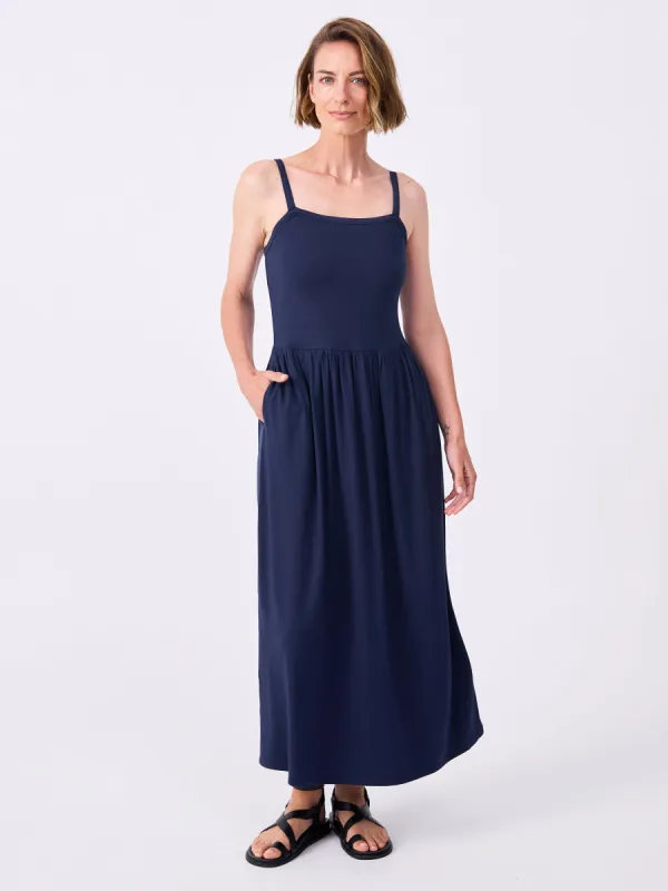 Grace Dress - Navy sold by Dharma Bums