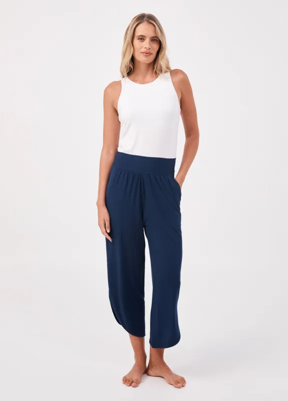 The Curve Hem Pant - Navy sold by Dharma Bums