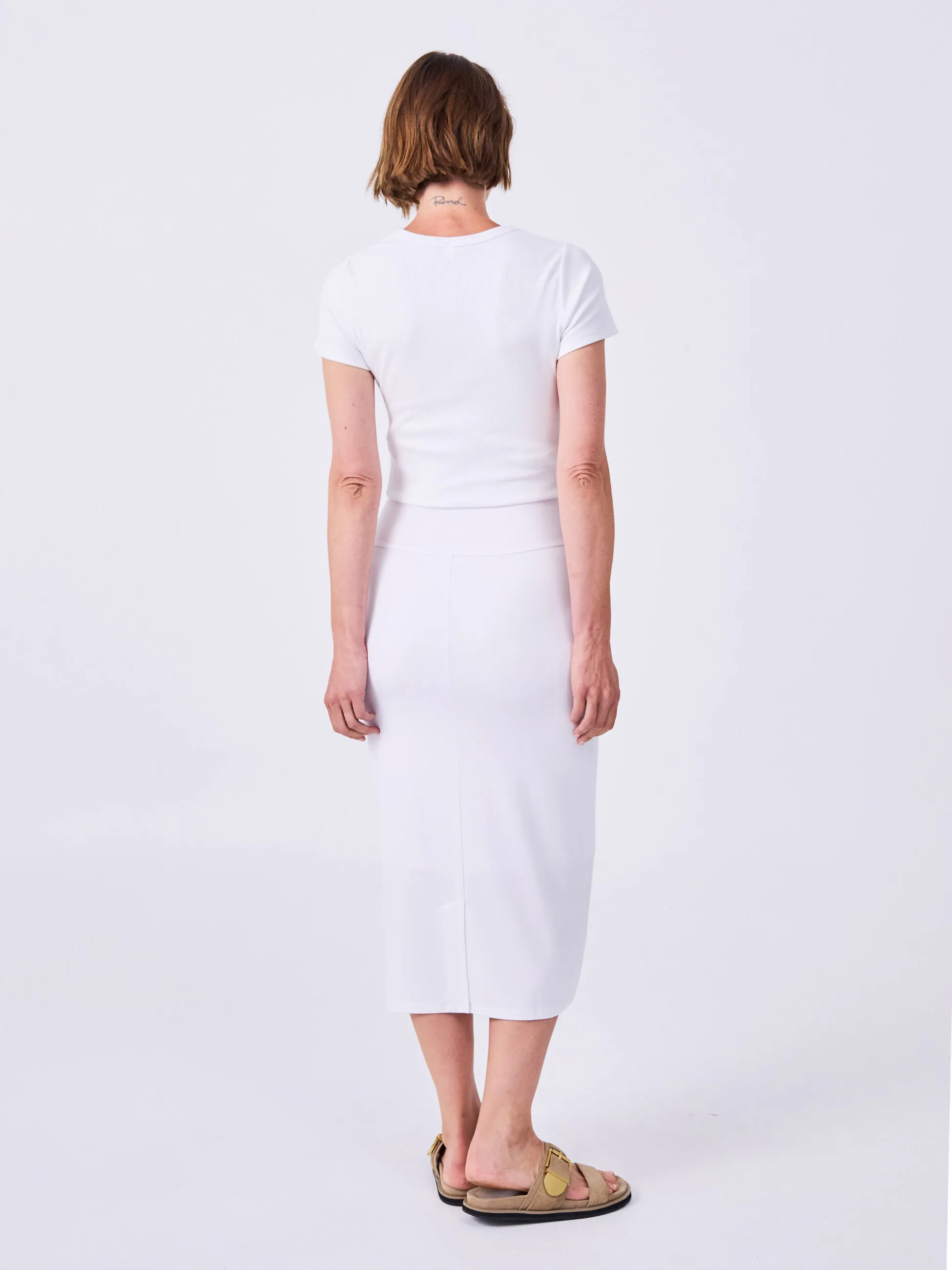 Modal Straight Tube Skirt - White sold by Dharma Bums product image thumbnail 3