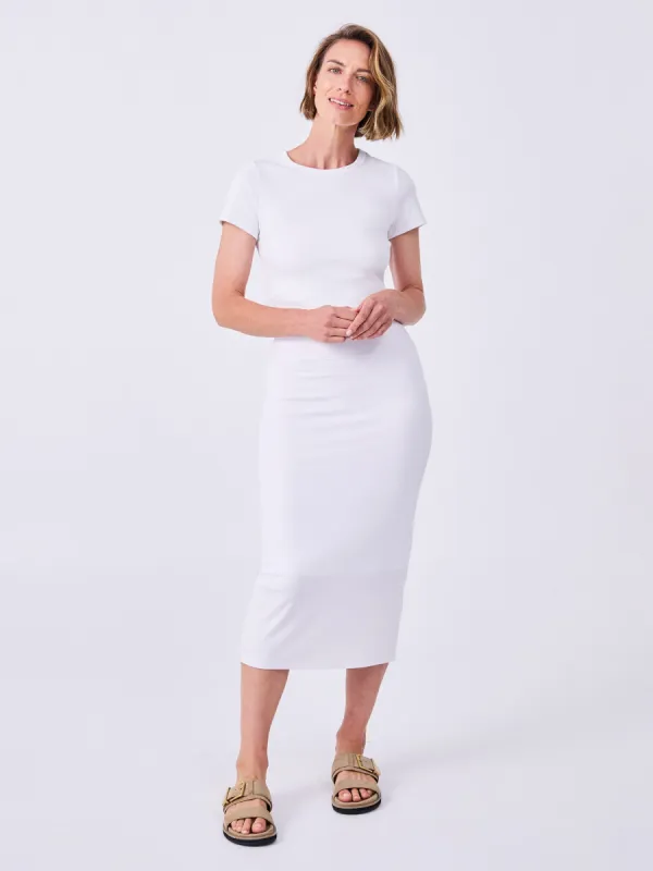 Modal Straight Tube Skirt - White sold by Dharma Bums