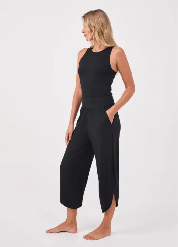 The Curve Hem Pant - Black sold by Dharma Bums