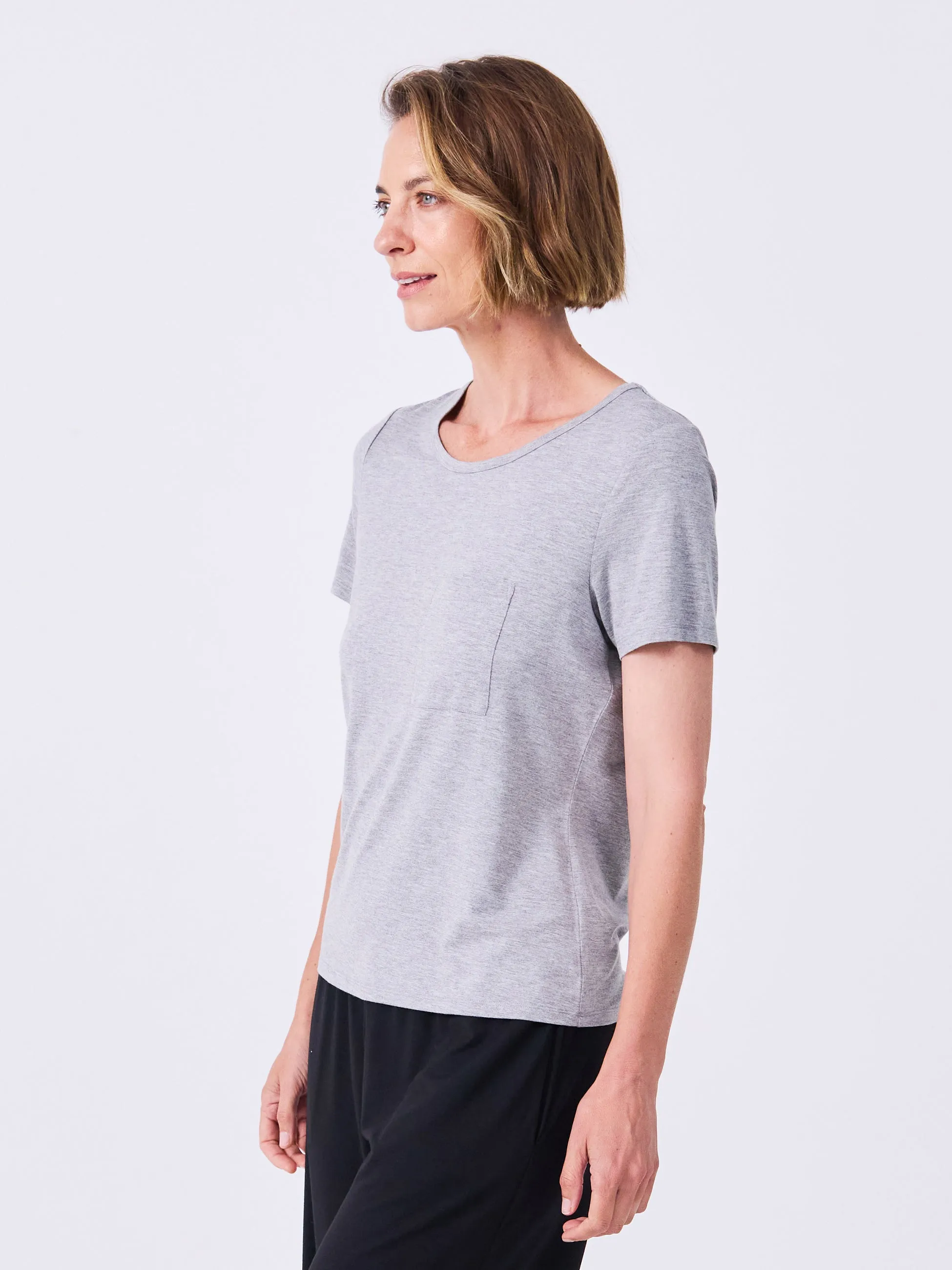 Modal Pocket Tee - Melange Grey sold by Dharma Bums product image thumbnail 2