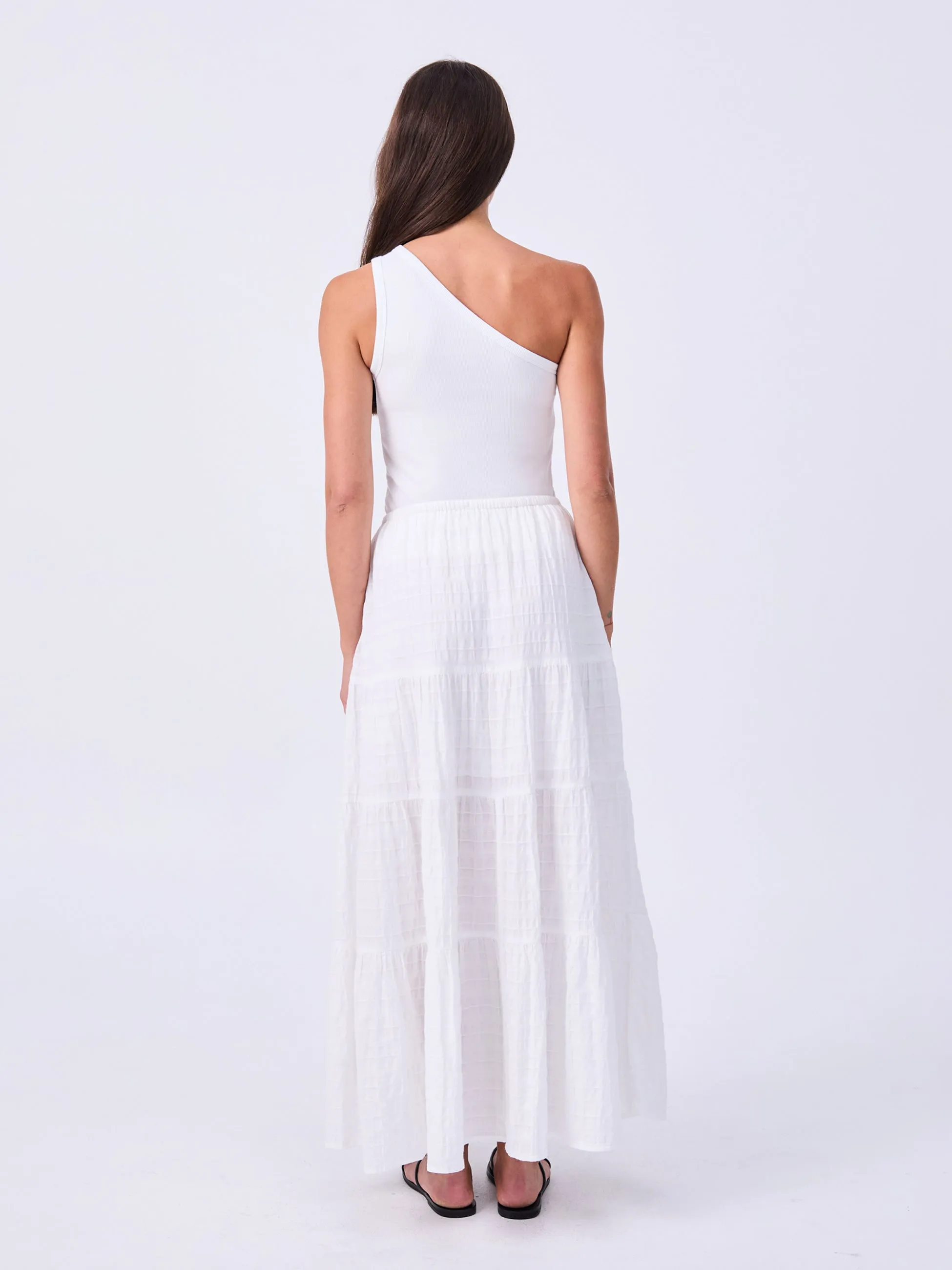 Textured Teired Skirt - White sold by Dharma Bums product image thumbnail 3