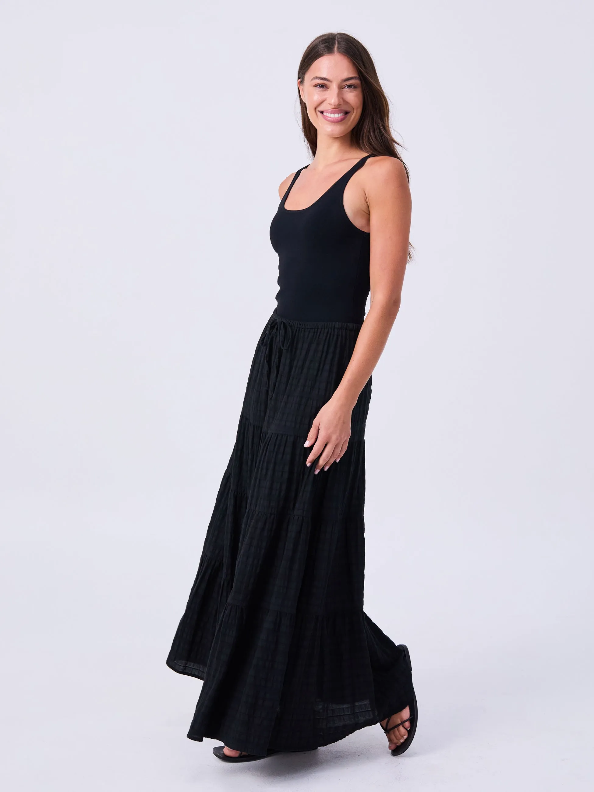 Textured Teired Skirt - Black sold by Dharma Bums product image thumbnail 5